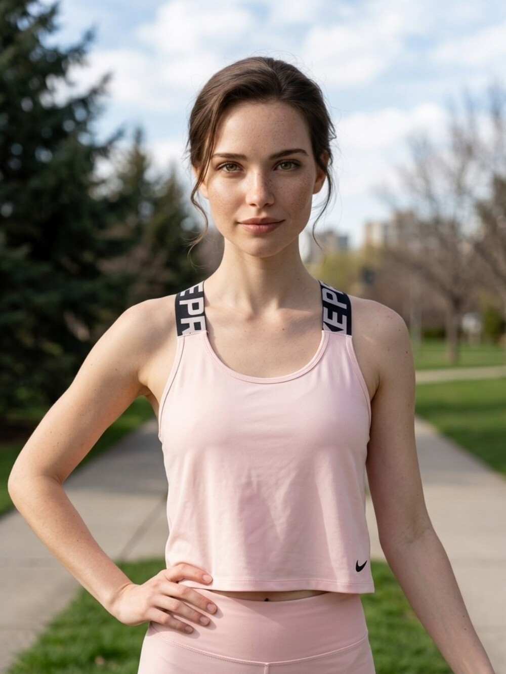 Nike Pro Intertwisted Light Pink Crop Tank Top. Size M